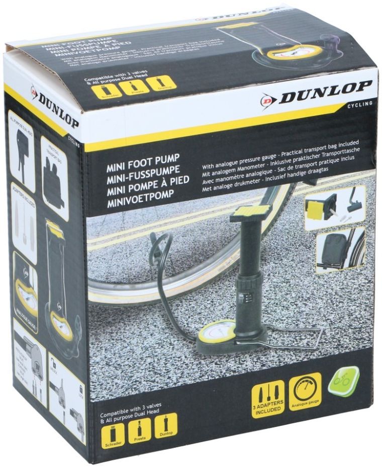 Dunlop, mini pompka rowerowa z manometrem