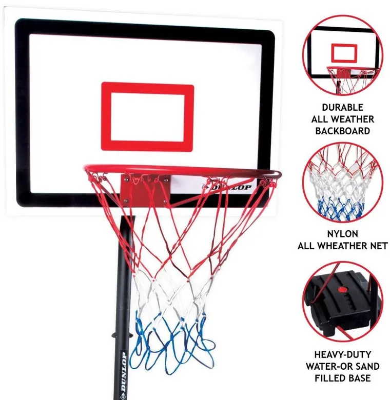 Dunlop, regulowany kosz do koszykówki, 3w1, 1,65-2,05m