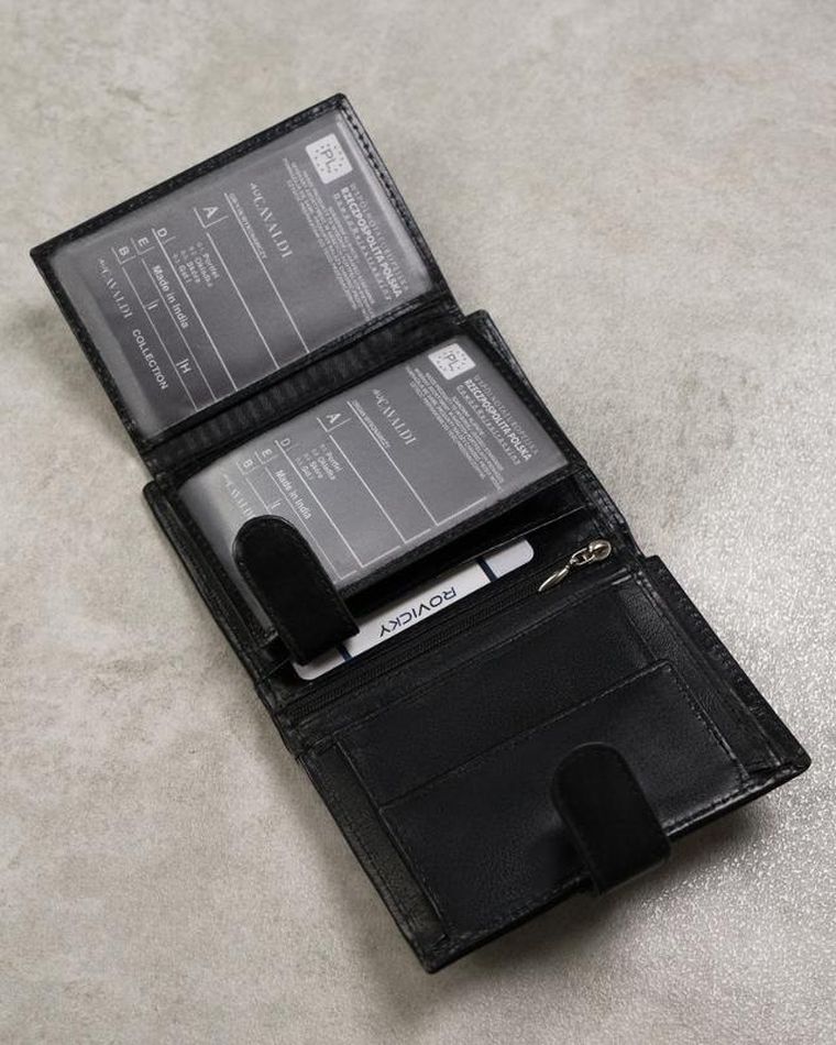 Duży, skórzany portfel męski z systemem RFID Protect, Cavaldi