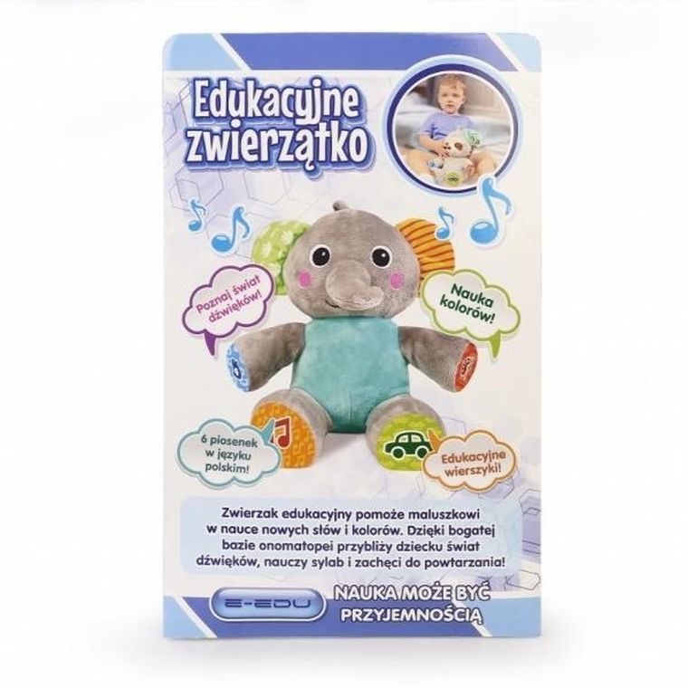 E-Edu, Edukacyjne zwierzątko, maskotka interaktywna, słonik