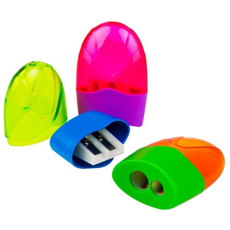 Easy, temperówka plastikowa z pojemnikiem, podwójna, 12 szt.