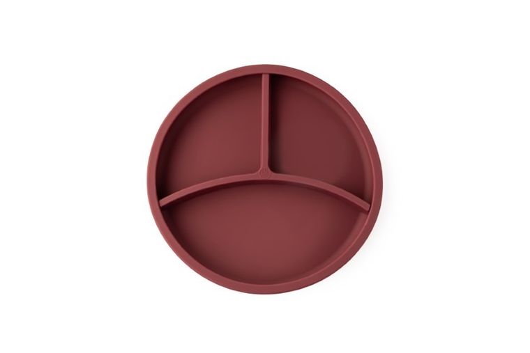 Ecorascals, silikonowy talerzyk, 2w1, burgund