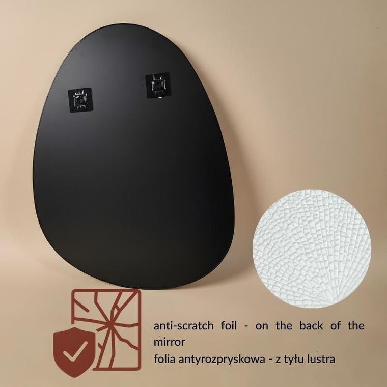 Edaxo, Asym, lustro dekoracyjne, wiszące, 75-55 cm