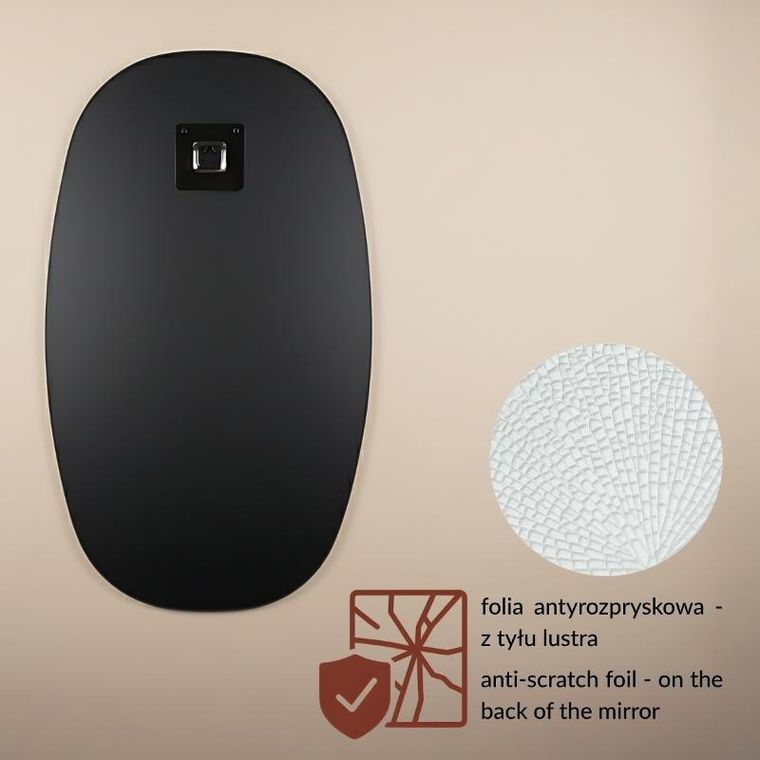 Edaxo, Ovyn, lustro wiszące, owalne, 60-32 cm