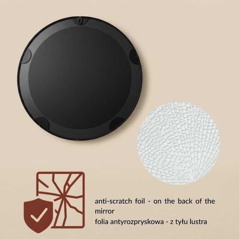 Edaxo, Svea, lustro ścienne, okrągłe, 50 cm