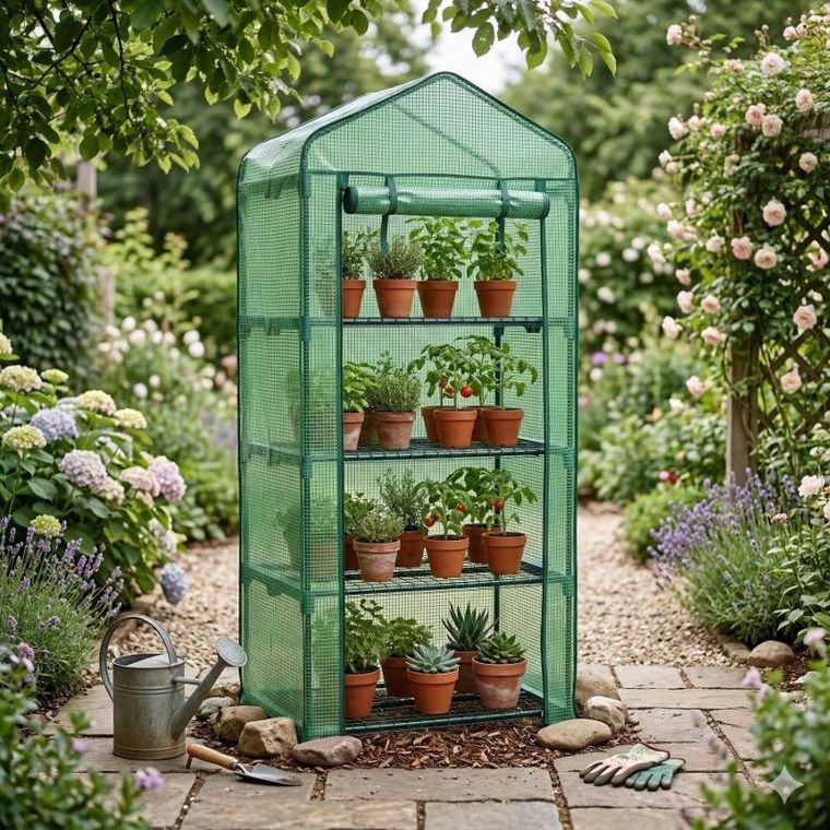 Edenia, mini szklarnia foliowa, 4 piętrowa, 49-68-158 cm