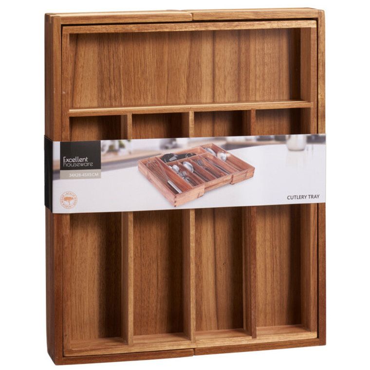 eh Excellent Houseware, wkład do szuflady na sztućce lunu, 28-45-35-5 cm
