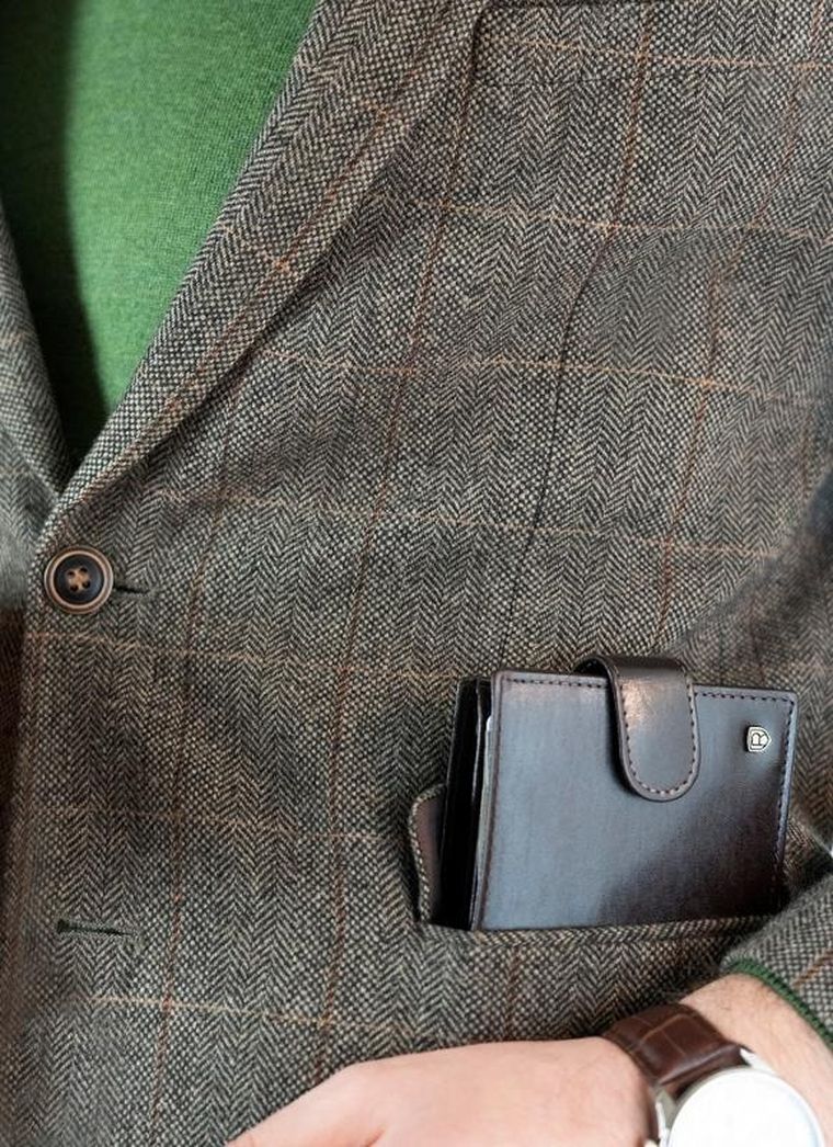 Elegancki portfel męski z membraną antyskimmingową, Rovicky