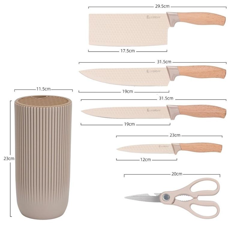 Elitehoff, zestaw noży kuchennych ze stojakiem