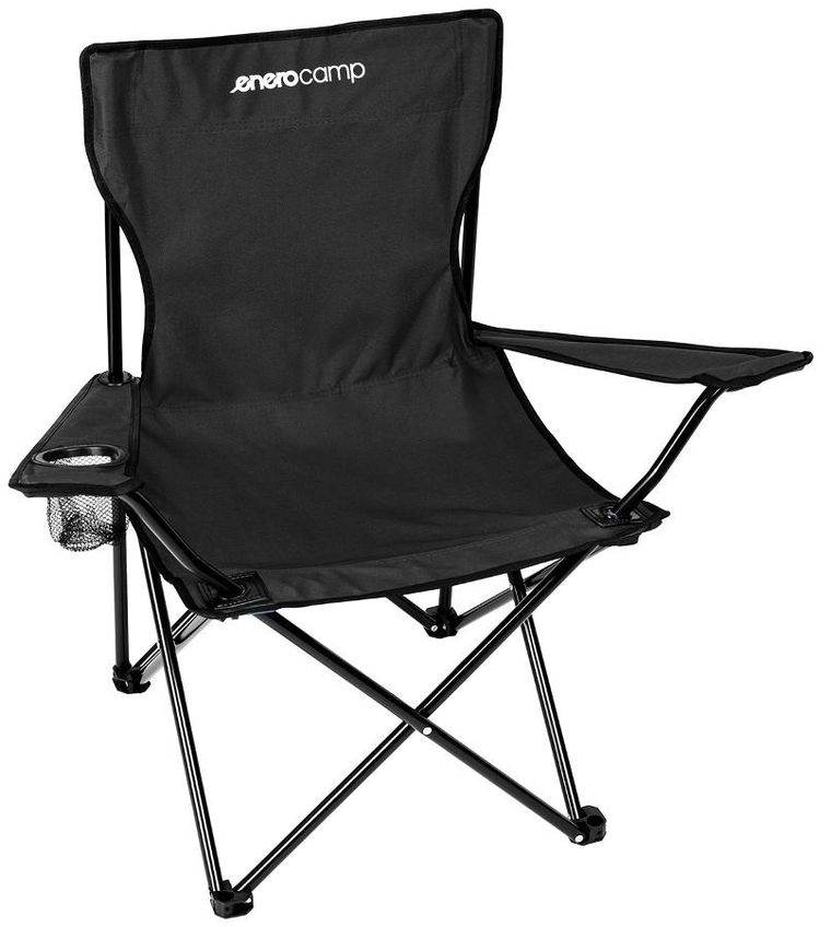 Enero Camp, krzesło turystyczne składane, czarne, 50-50-80 cm