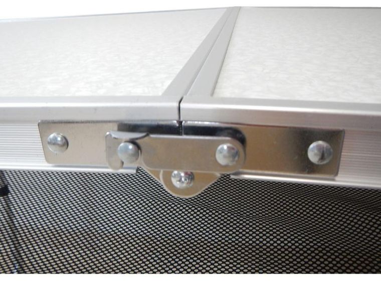 Enero Camp, składany stolik turystyczny, 4 krzesła i półka, 120-60-70/62/55 cm