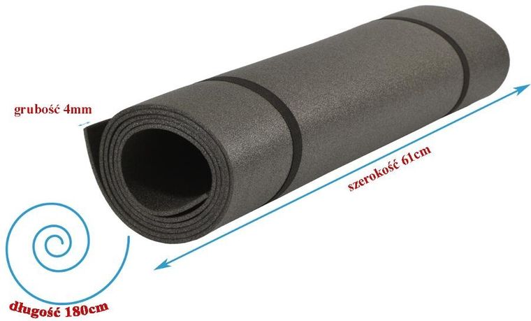 Enero fit, mata do jogi 1800-610-4mm, grafitowa