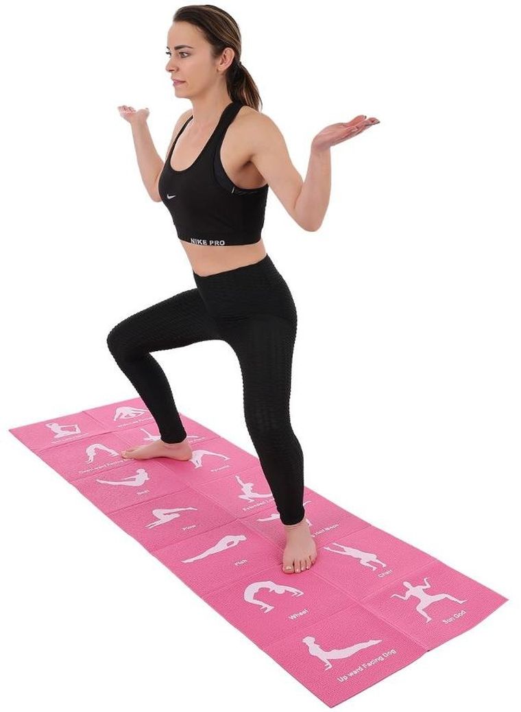 Enero, Fit, mata do jogi, różowa, 170-60-0.5 cm