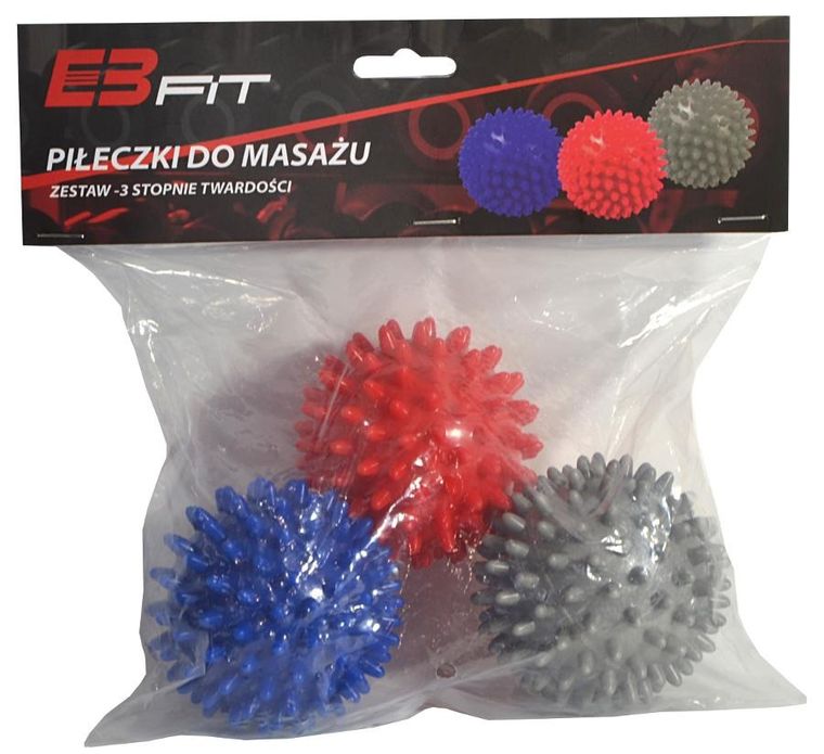 Enero fit, piłeczki jeżyki do masażu, 7 cm, 3 szt.