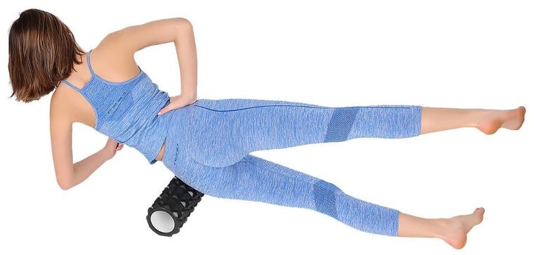 Enero fit, wałek roller do ćwiczeń, czarny, 14-33 cm, 865g