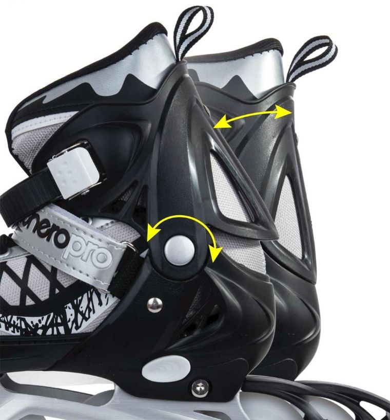 Enero Pro, łyżworolki, 4w1, LED, szare, rozmiar 34-37