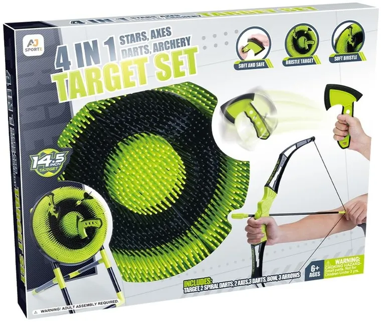 Enero, zestaw gier 4w1, dart/łuk/siekierka/shuriken