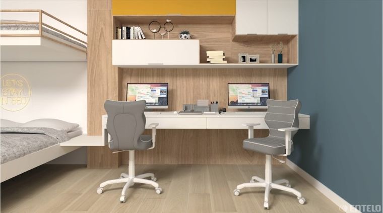 Entelo, Duo, krzesło biurowe z podłokietnikami, wzrost 159-188 cm, szare