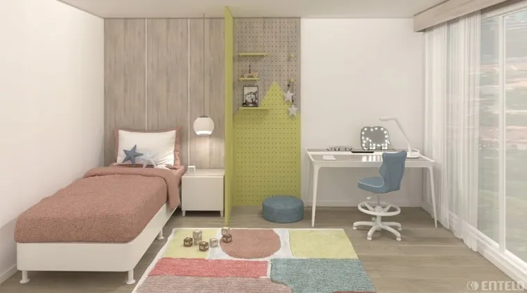 Entelo, Petit, krzesło dziecięce z podnóżkiem, wzrost 119-142 cm, niebieskie