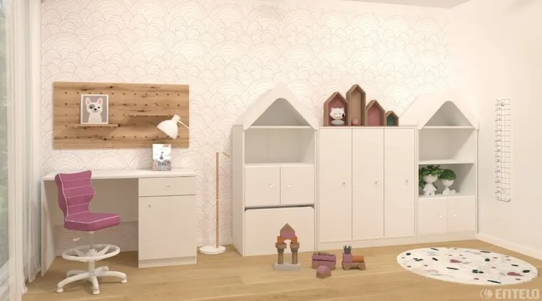 Entelo, Petit, krzesło dziecięce z podnóżkiem, wzrost 119-142 cm, różowe