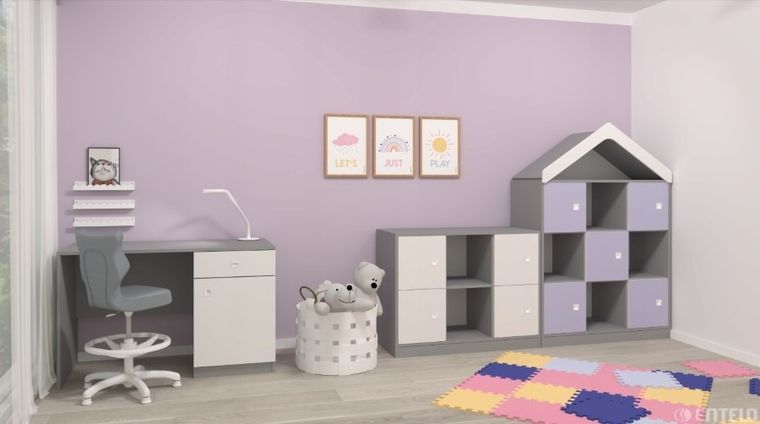 Entelo, Petit, krzesło dziecięce z podnóżkiem, wzrost 119-142 cm, szare