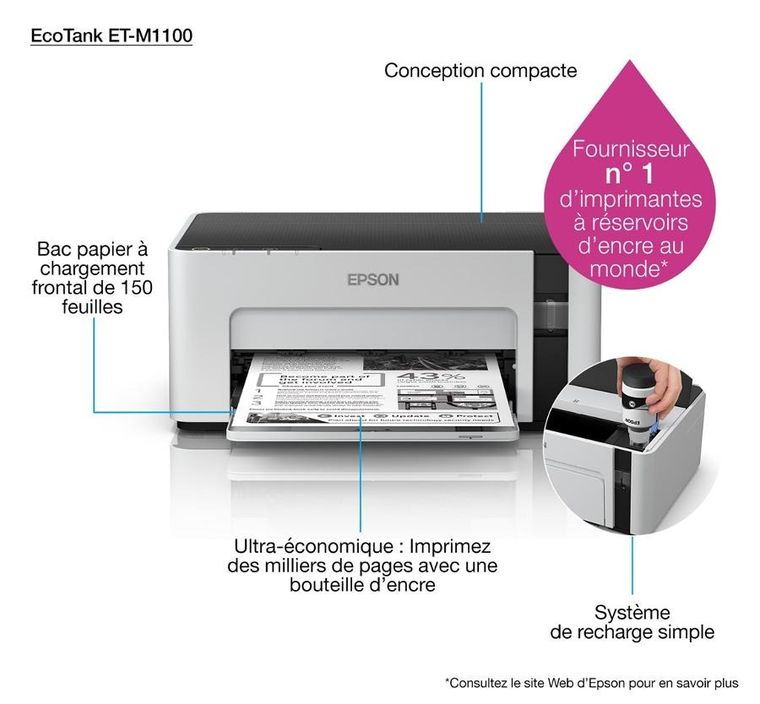 Epson, drukarka atramentowa, EcoTank M1100