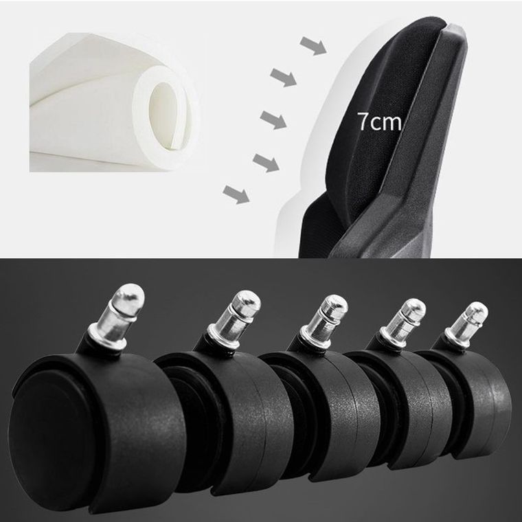 Ergonomiczny, obrotowy fotel biurowy z zagłówkiem i podnóżkiem, czarny