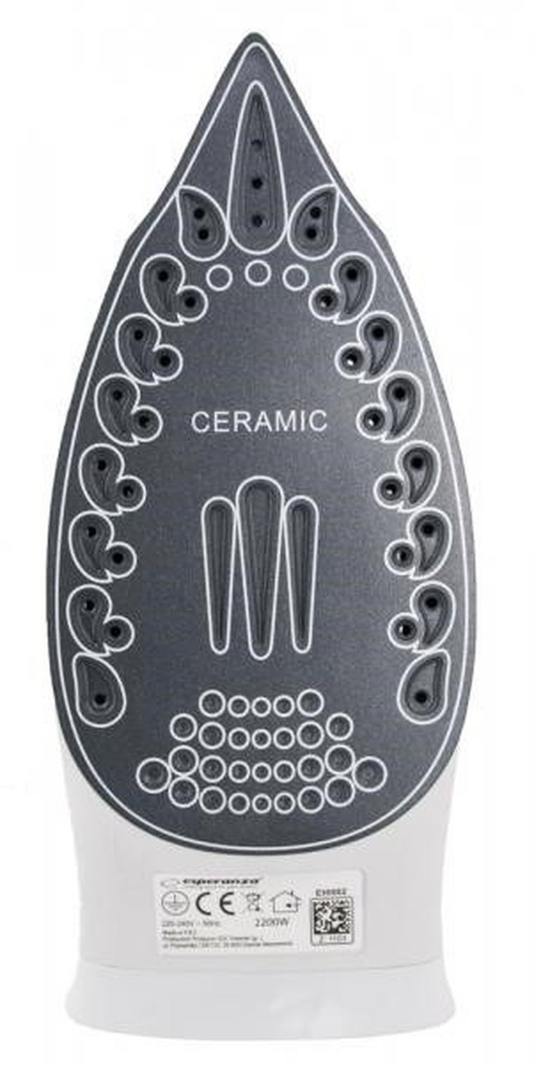 Esperanza, Ceramic, żelazko parowe, 2200W, niebieski, EHI002