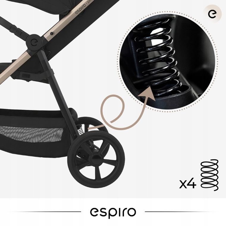 Espiro, Pearl, wózek spacerowy, 10 black pearl