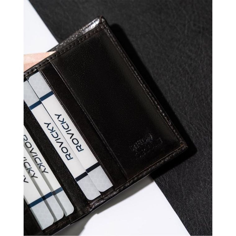 Etui na dokumenty, brązowe, skórzane, Rovicky