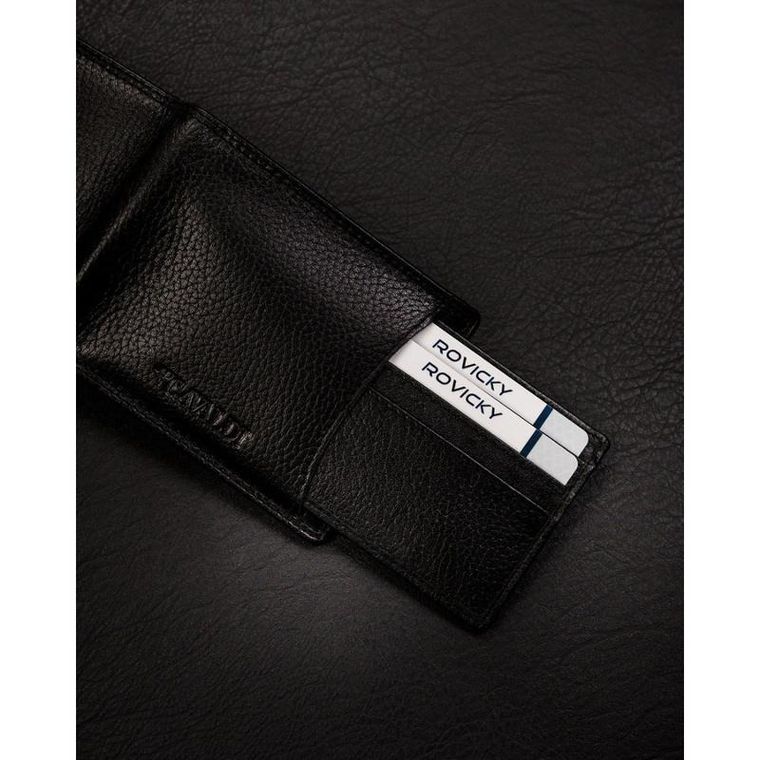 Etui na karty, czarne, skórzane, 4U Cavaldi