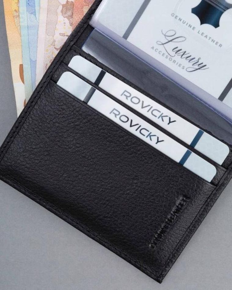 Etui na karty, czarne, skórzane, RFID, 4U Cavaldi