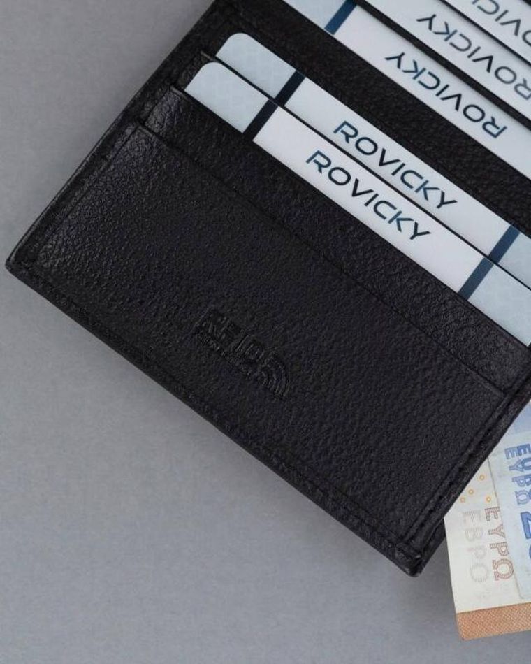 Etui na karty, czarne, skórzane, RFID, 4U Cavaldi