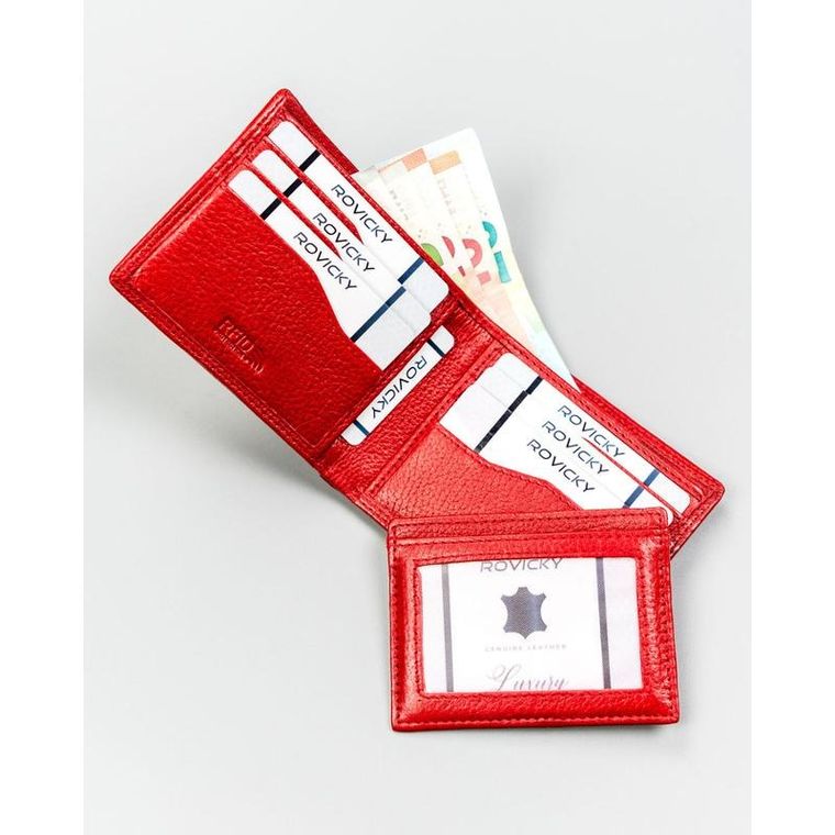 Etui na karty, czerwone, skórzane, 4U Cavaldi