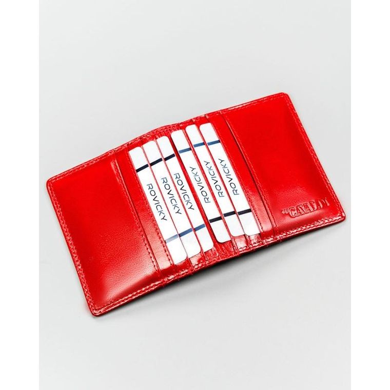 Etui na karty, czerwone, skórzane, RFID, 4U Cavaldi