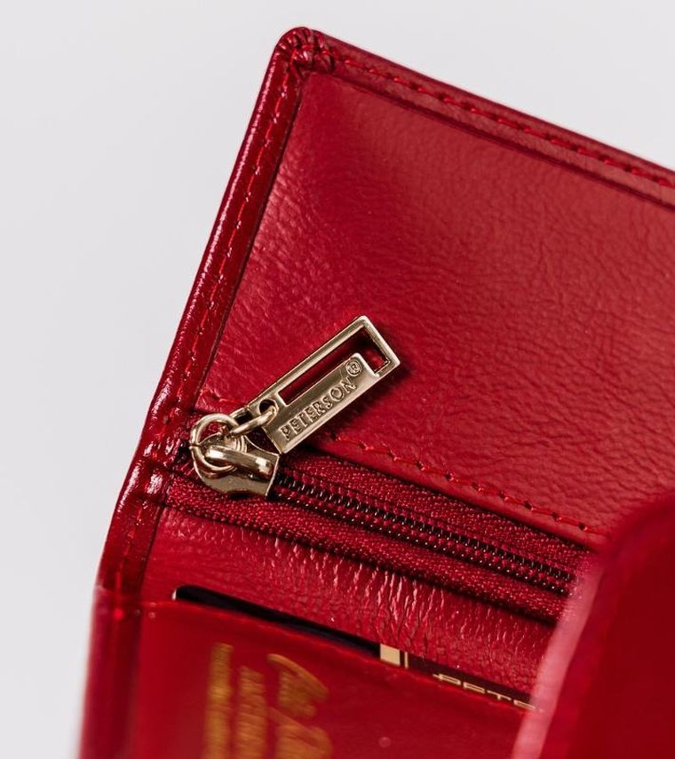 Etui na klucze, czerwone, skórzane, Peterson