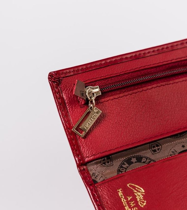 Etui na klucze, czerwone, skórzane, Peterson