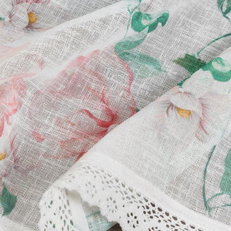 Eurofirany, firana gotowa asteja na taśmie, 150-60 cm, różowy