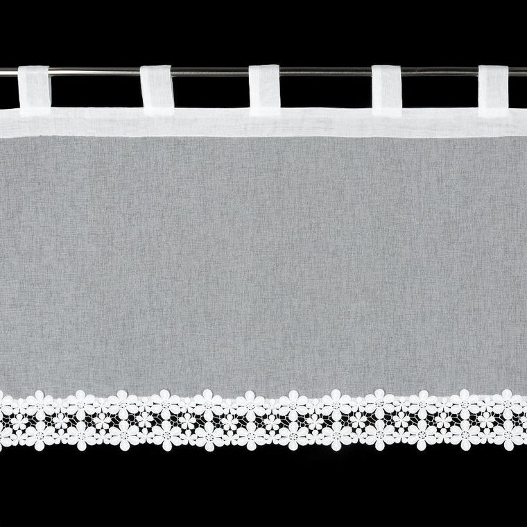 Eurofirany, firana gotowa, Kaja, na szelkach, 150-70 cm, biały