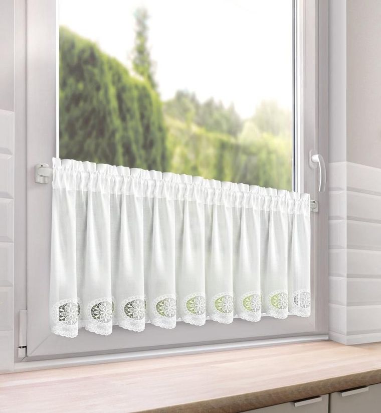 Eurofirany, firana gotowa, Lila, na taśmie, 150-40 cm, biały