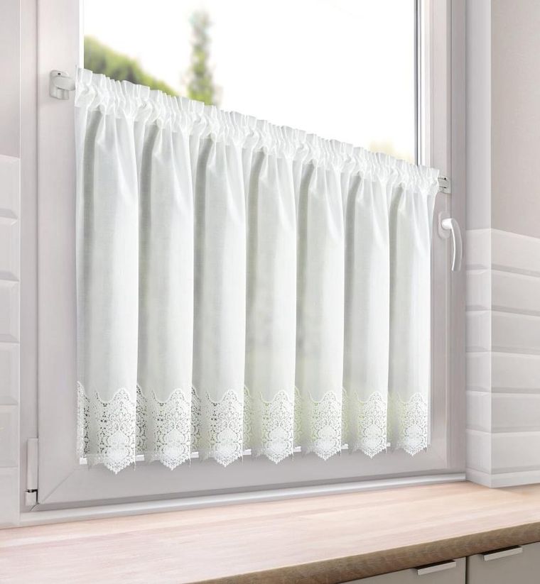 Eurofirany, firana gotowa, Sola, na taśmie, 150-70 cm, biały