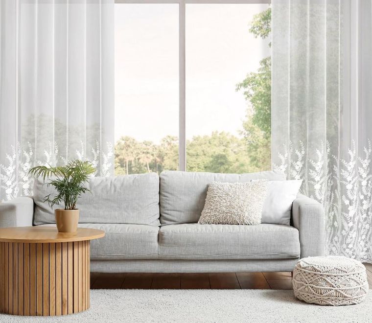 Eurofirany, firana gotowa, Talina, 140-250 cm, biały