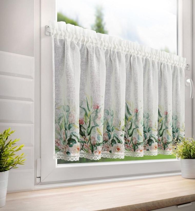 Eurofirany, firana zaciemniająca gotowa, Estera, na taśmie, 150-60 cm, biały