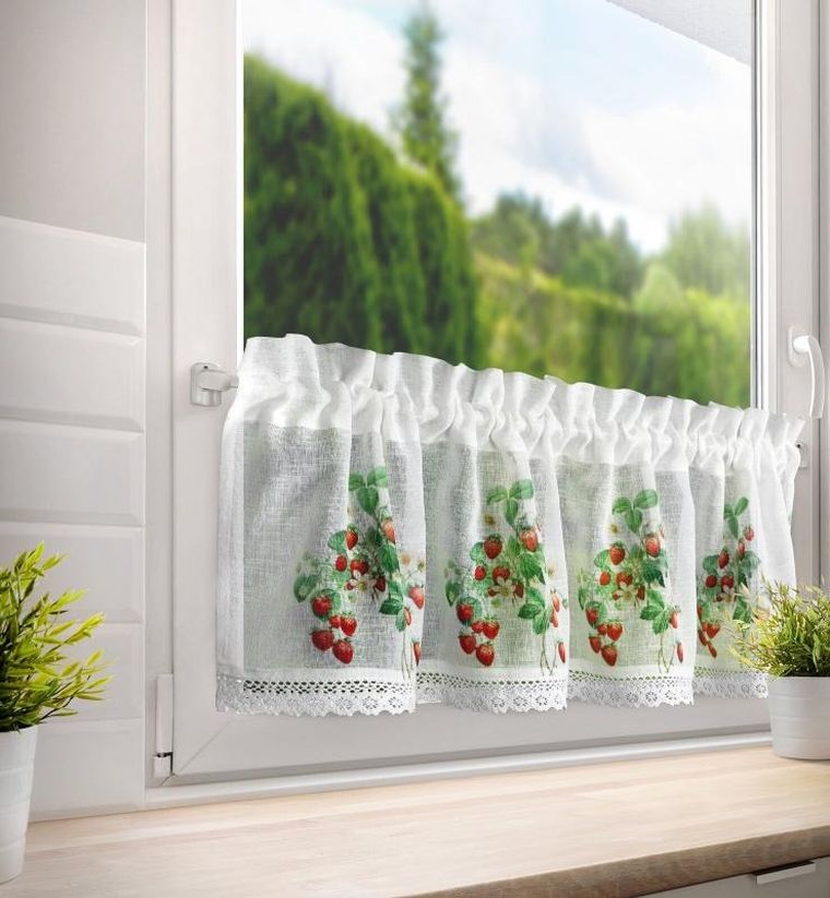 Eurofirany, firana zaciemniająca gotowa, Ksenia, na taśmie, 150-30 cm, biały