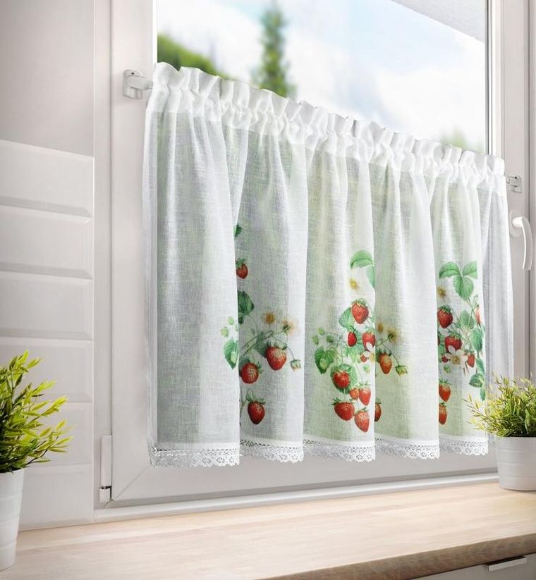 Eurofirany, firana zaciemniająca gotowa, Ksenia, na taśmie, 150-60 cm, biały