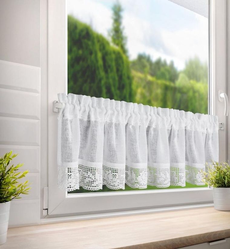 Eurofirany, firana zaciemniająca gotowa, Lari, na taśmie, 150-30 cm, biały