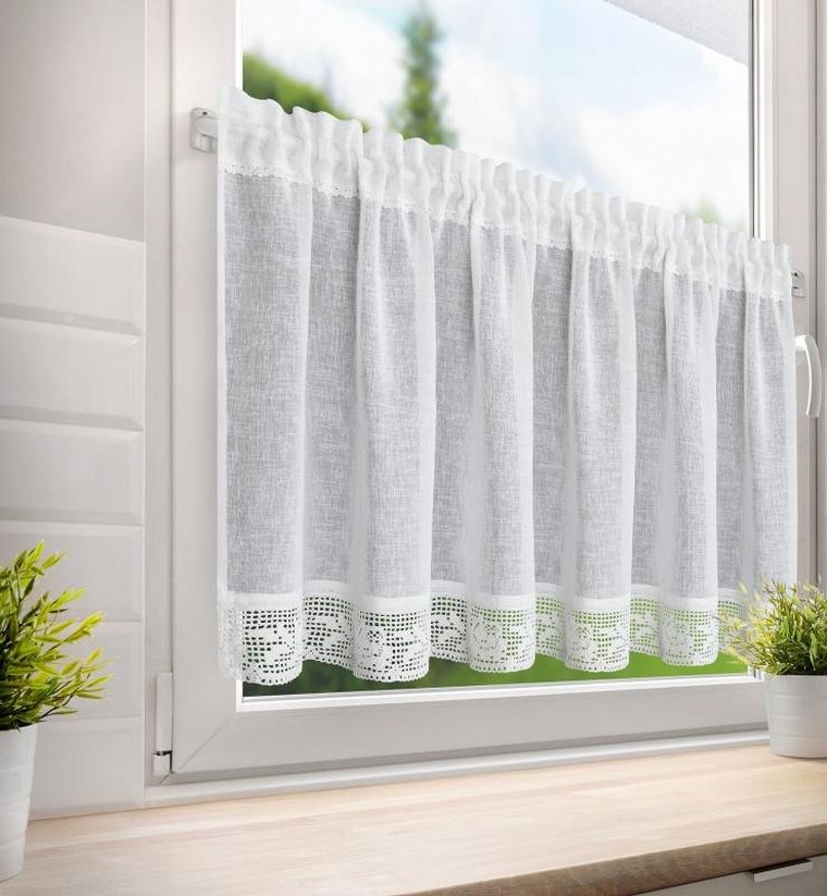 Eurofirany, firana zaciemniająca gotowa na taśmie, Lari, 150-60 cm, biały