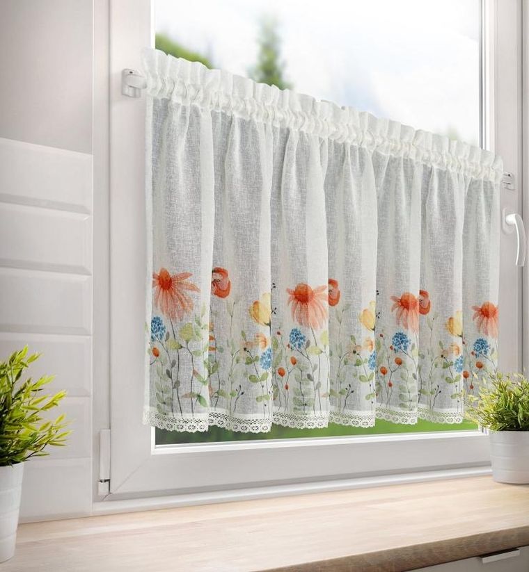 Eurofirany, firana zaciemniająca gotowa, Nati, na taśmie, 150-60 cm, biały