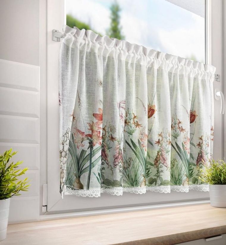 Eurofirany, firana zaciemniająca gotowa, Nemezja, na taśmie, 150-60 cm, biały