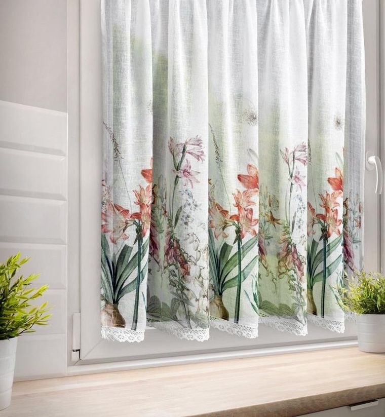 Eurofirany, firana zaciemniająca gotowa, Nemezja, na taśmie, 150-90 cm, biały